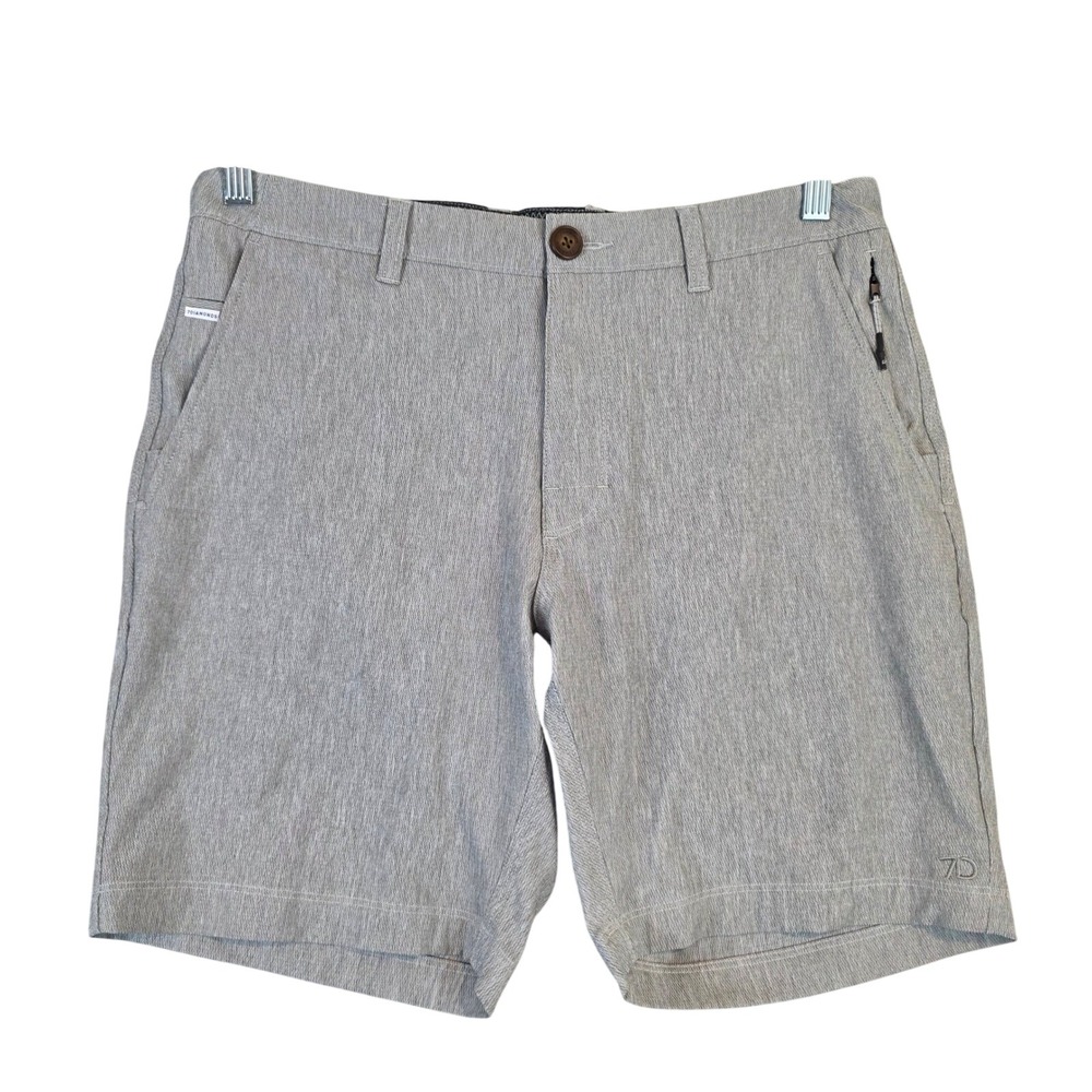 7Diamonds Everest Performance Shorts Mens 31 Gray Heathered Stretch Travel Short
